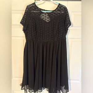Torrid Black Sheer Dress with Fun Lace Top